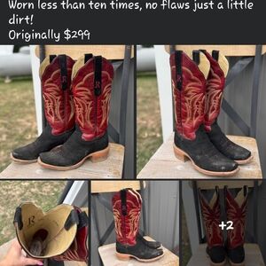 Women's Red and Black Western Boots